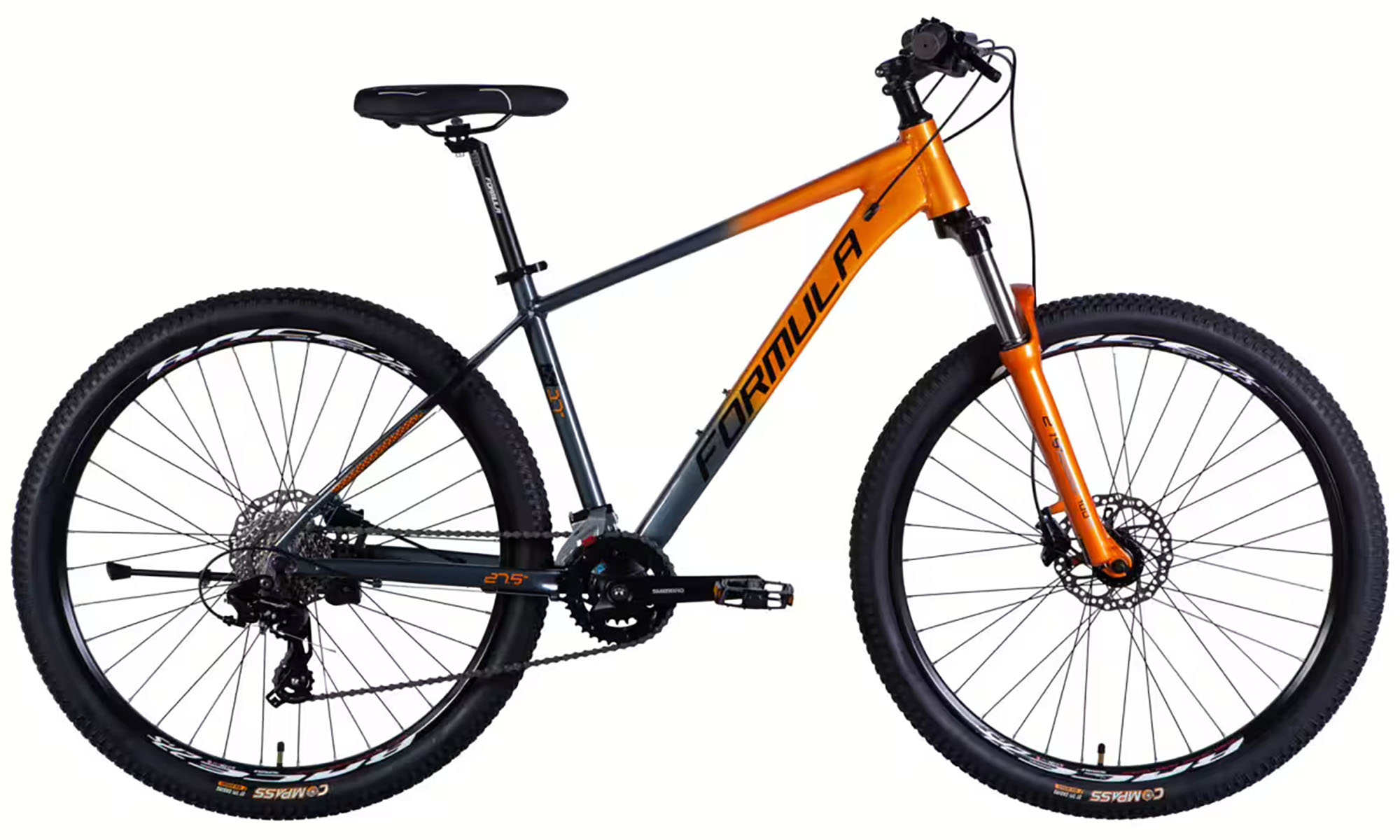 Велосипед Formula DRIVE HDD 27.5", размер M, рама 16", год 2026, серо-оранжевый 